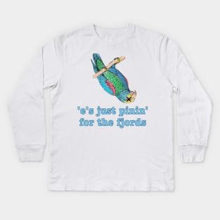 Dead Parrot - Pining for the Fjords Kids Long Sleeve T-Shirt